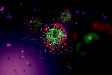 Obraz na płótnie Canvas Virus. Corona virus concept. Flu outbreak and corona viruses influenza. Dangerous flu strain cases as a pandemic.