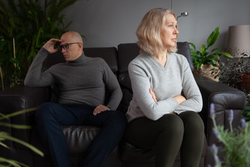 Family quarrel on the couch. The crisis of self-isolation. Exacerbation of relations.