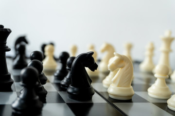 International chess sport of thinking game on the floor