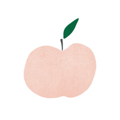 Apple raster cartoon illustration on the white background