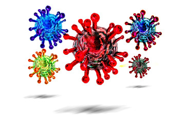 Viruses. Corona virus concept. Flu outbreak and influenza. Dangerous flu strain cases as a pandemic.