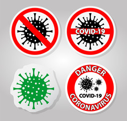 Warning sign,caution outbreak coronavirus covid 19