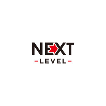 Next Level Logo, Abstract Minimalism Light Logo Design For Your Brand, Template, Sign, Symbol, Icon