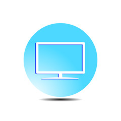 Blue monitor icon for seo with gradient