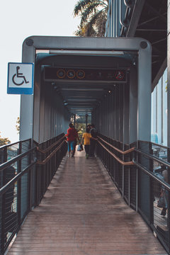 Jakarta bridge with support of disable people in Indonesia