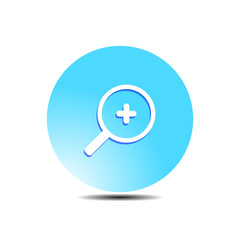 Blue magnifier  icon for seo with gradient
