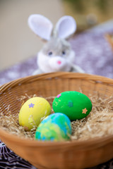 easter bunny with easter eggs