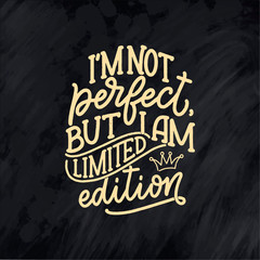 Obraz premium Funny hand drawn lettering. Cool phrase for print and poster design. Inspirational feminism slogan. Girl power quote. Greeting card template. Vector