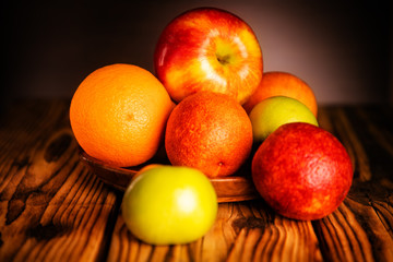 fruits on the wooden table