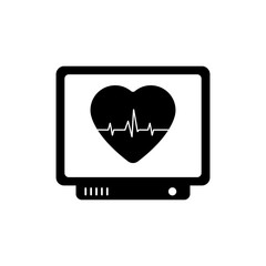 Heart monitor screen icon. Vector illustration heartbeat, pulse, rhythm heart.