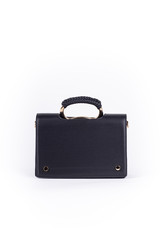 leather elegant women bag. Fashionable female handbag, isolated