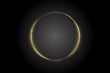 Obraz premium Set of abstract glowing circles. Light optical effect halo on transparent background. Vector illustration