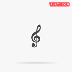 G Clef flat vector icon