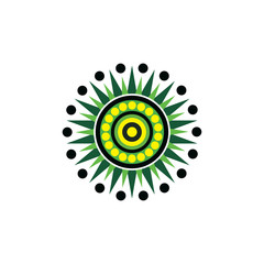 Aboriginal art dots painting icon logo design template