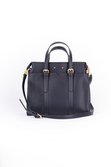 leather elegant women bag. Fashionable female handbag, isolated