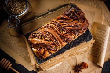 Swirl brioche or traditional Polish babka cake