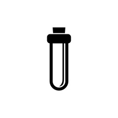 Research Test Tube, Laboratory Glass Flat Vector Icon