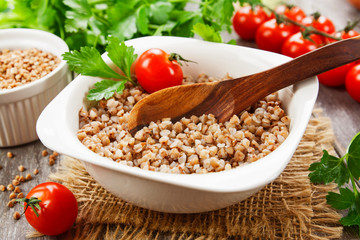Buckwheat in a bowl