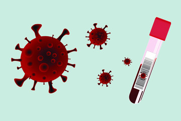 Coronavirus infection - Blood test tube. Vector illustration.