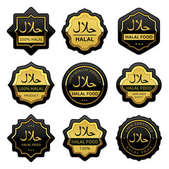 Set of Luxury Halal Food Product Labels