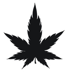 marijuana leaf icon isolated on white background. 