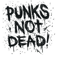 Hand draw sketch Punks not dead illustration. label design for t-shirts, posters, logos, greeting cards etc.