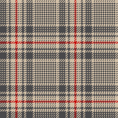 Glen plaid pattern. Seamless hounds tooth vector tweed plaid background texture for jacket, skirt, trousers, coat, or other modern autumn or winter fabric print.