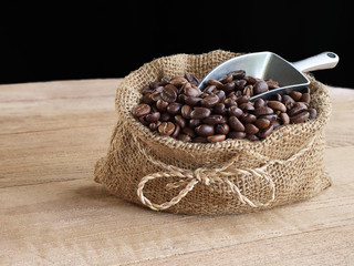 coffee beans in sack