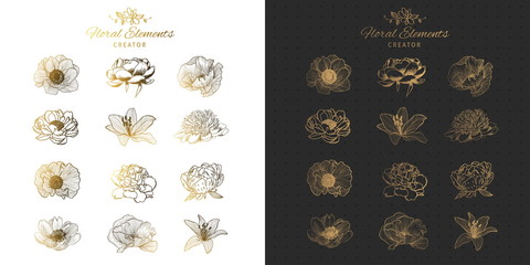 Hand drawn floral elements creator.