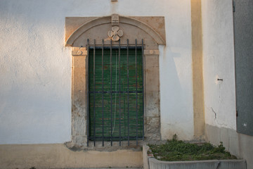 old wooden window in old town