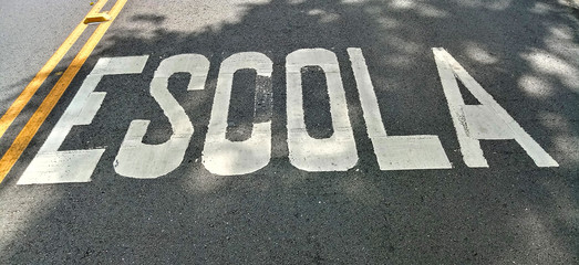 school written on the street