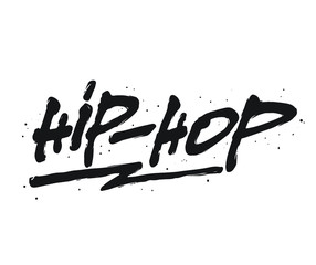 Hip - Hop, ink hand lettering. Modern brush calligraphy. Handwritten phrase.