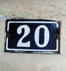 number twenty on a wall