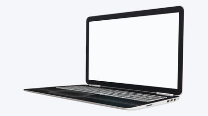 Isolated black laptop on white background.