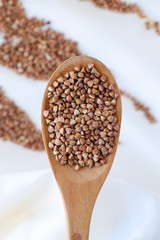 buckwheat in a wooden bowl