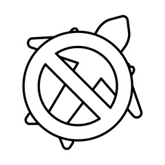 ban coronavirus object line icon