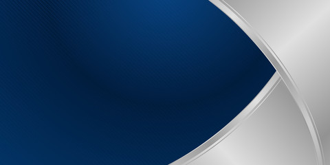 Navy blue silver curve shape background for presentation background