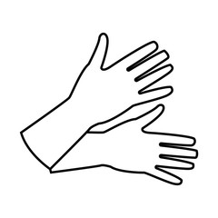 gloves rubber object line icon