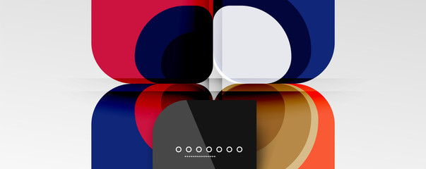 Abstract background - geometric cut paper design flower or square shape composition. Vector Illustration For Wallpaper, Banner, Background, Card, Book Illustration, landing page