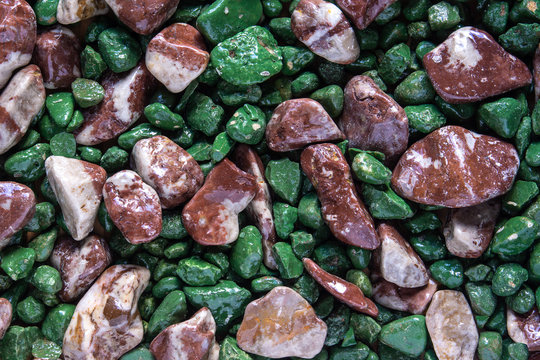 background colored stones pebbles taken from above