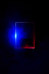 Lighting and smoke through the square slot.