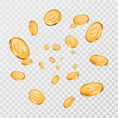 Falling gold coins