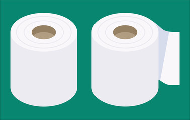 アイソメトリック　トイレットペーパー　ベクターイラスト