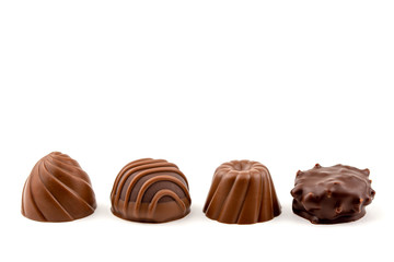 Chocolate Candies on White Background