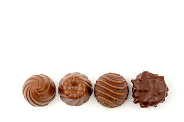 Chocolate Candies on White Background