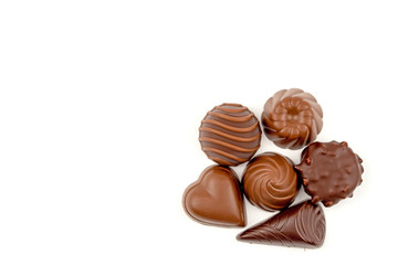 Chocolate Candies Isolated on White