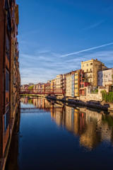 Fototapeta na wymiar City Of Girona River View In Spain