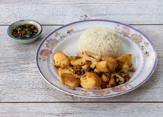 Fried Tofu with Pork 