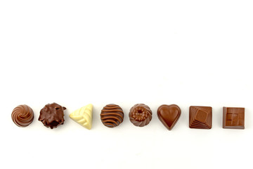 Chocolate Candies on White Background