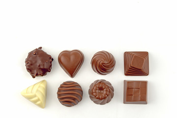 Chocolate Candies on White Background